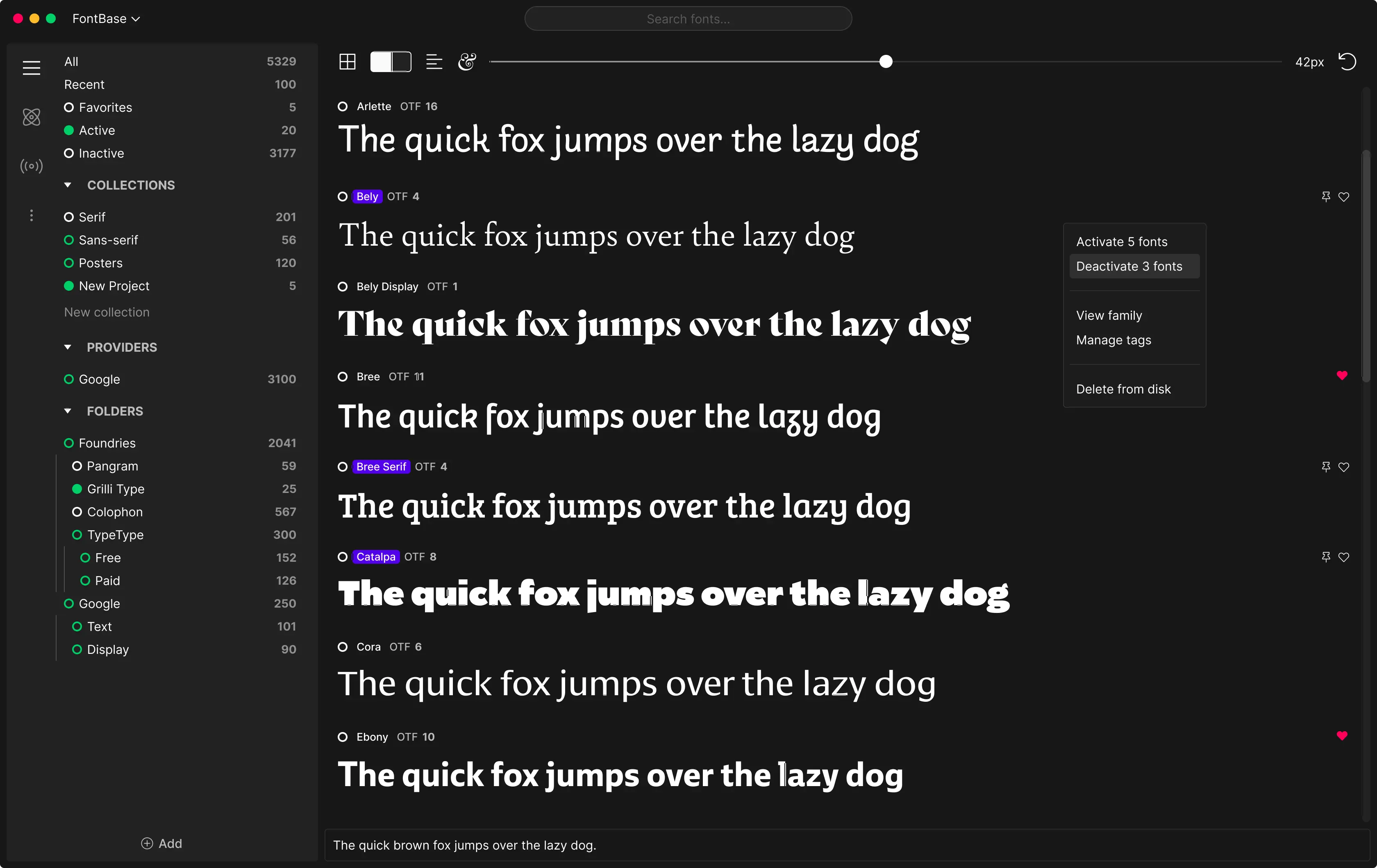 FontBase Interface